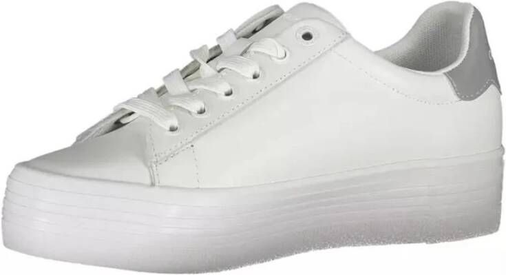 Calvin Klein Witte Platform Sneaker met Logo Print