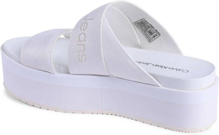 Calvin Klein Witte Polyester Sandaal voor Vrouwen