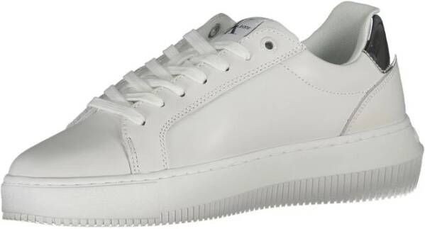 Calvin Klein Witte Polyester Sneaker met Contrastdetails