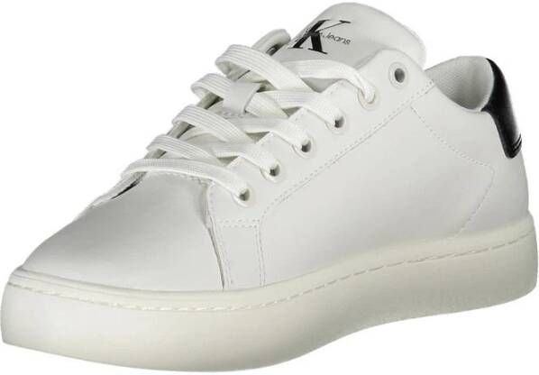 Calvin Klein Witte Polyester Sneaker met Contrasterende Details