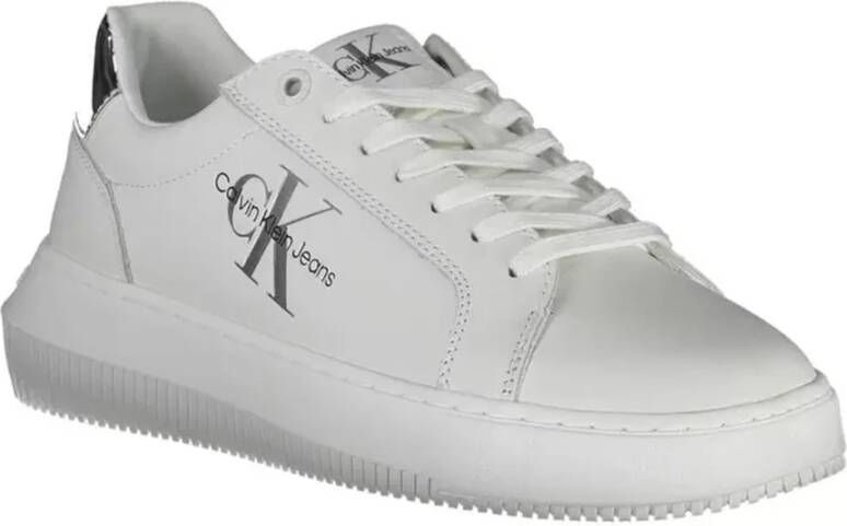 Calvin Klein Witte Polyester Sneaker met Contrasterende Details Wit Dames