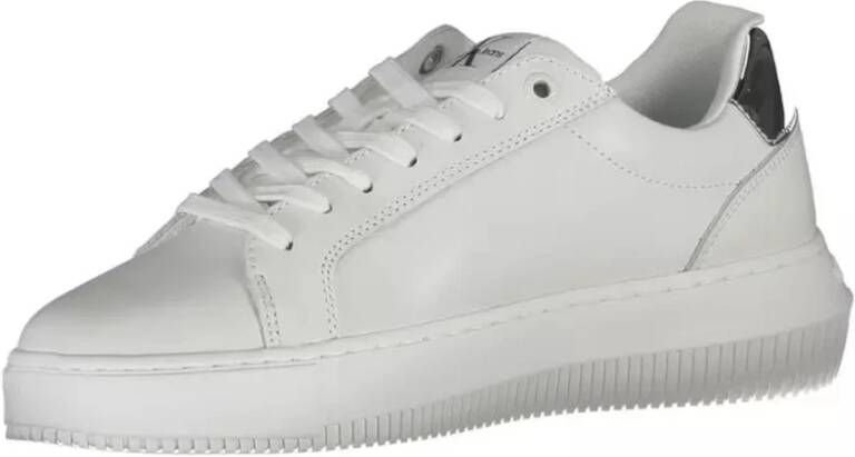 Calvin Klein Witte Polyester Sneaker met Contrasterende Details Wit Dames