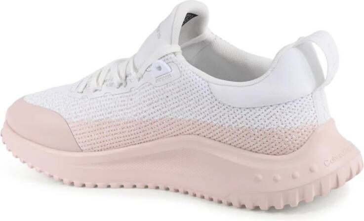 Calvin Klein Witte Polyester Sneaker met Elastaan Details