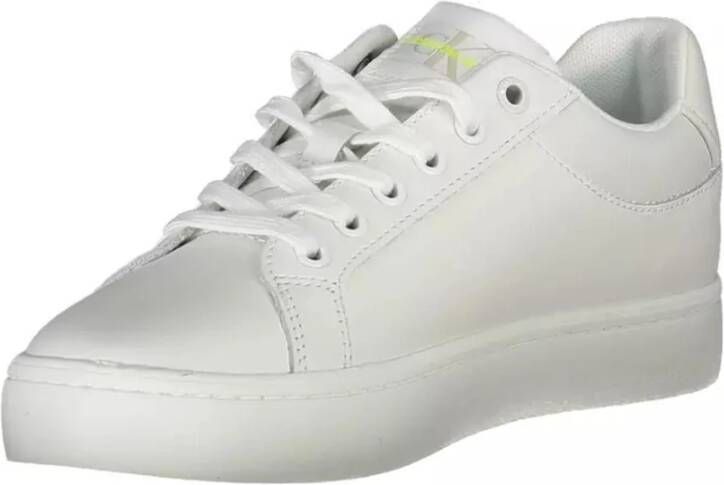 Calvin Klein Witte Polyester Sneaker met Logo Print Wit Dames