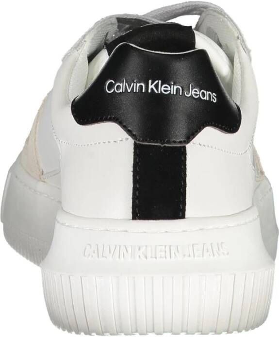 Calvin Klein Witte Polyester Sneaker met Sportdetails