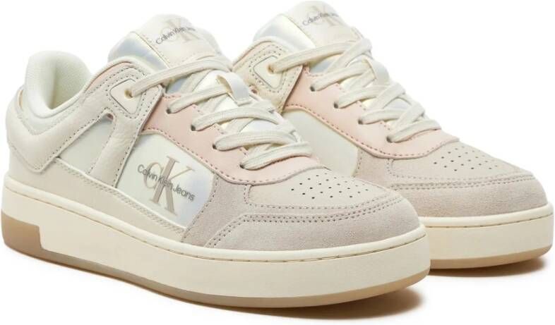 Calvin Klein Witte Sneakers Leer Hoge Kwaliteit
