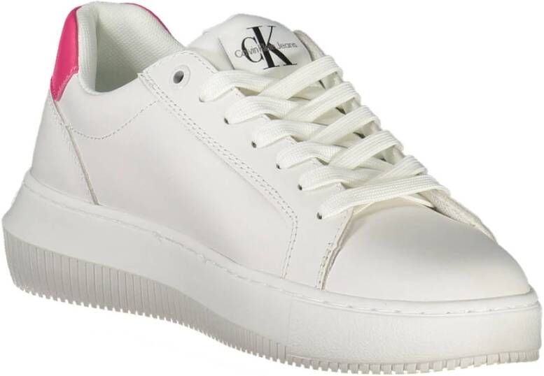 Calvin Klein Witte Sneakers met Contrasterende Details Wit Dames