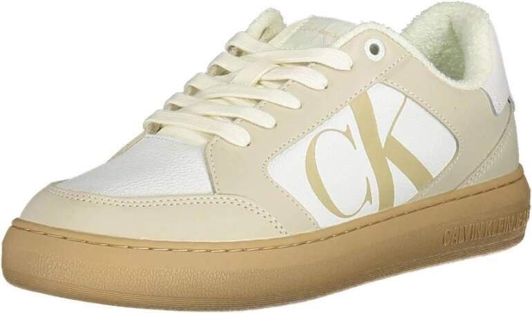 Calvin Klein Witte sneakers voor heren met contrasterende details Wit Heren