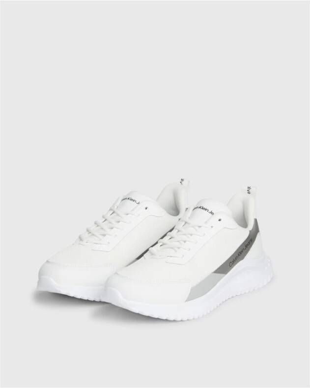 Calvin Klein Witte Textiel Runner Sneakers White Heren