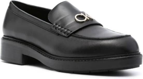 Calvin Klein Zwarte Casual Gesloten Lage Hak Loafers Black Dames