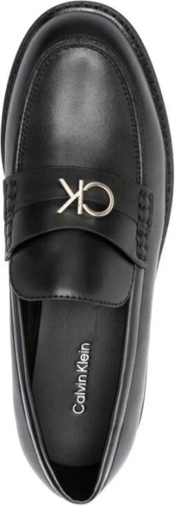 Calvin Klein Zwarte Casual Gesloten Lage Hak Loafers Black Dames