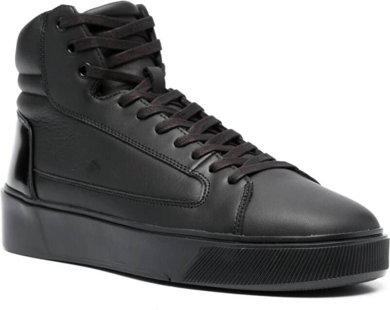 Calvin Klein Zwarte High Top Veterschoenen Black Heren