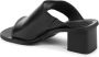 Calvin Klein Zwarte Leren Blokhak Sandalen - Thumbnail 2