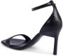 Calvin Klein Zwarte Leren Hoge Hakken Sandalen - Thumbnail 2