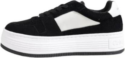 Calvin Klein Zwarte Leren Platform Sneakers