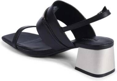 Calvin Klein Zwarte Leren Sandaal met Bandjes