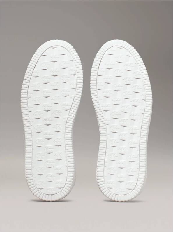 Calvin Klein Zwarte Leren Sneakers Black Dames