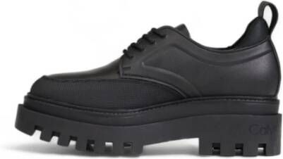 Calvin Klein Zwarte Platform Derby Schoenen