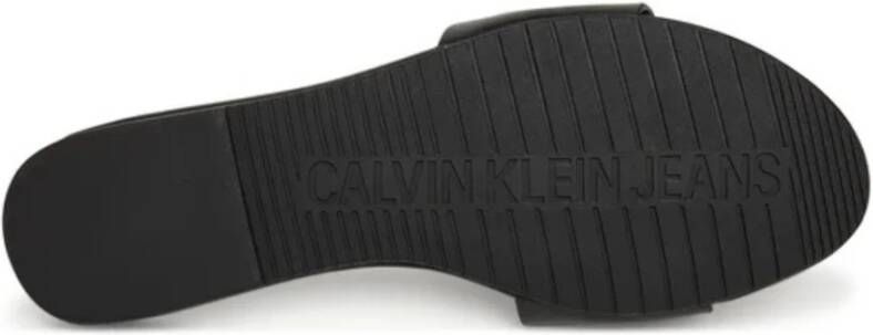 Calvin Klein Zwarte Platte Sandaal Slide