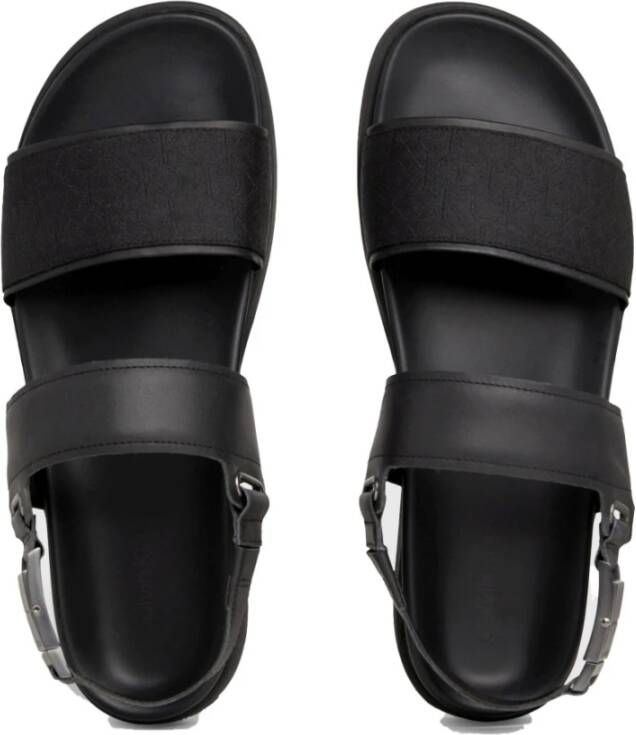 Calvin Klein Zwarte platte sandaal voor mannen Black Heren