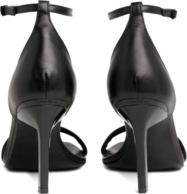 Calvin Klein Zwarte platte sandaal voor vrouwen Black Dames