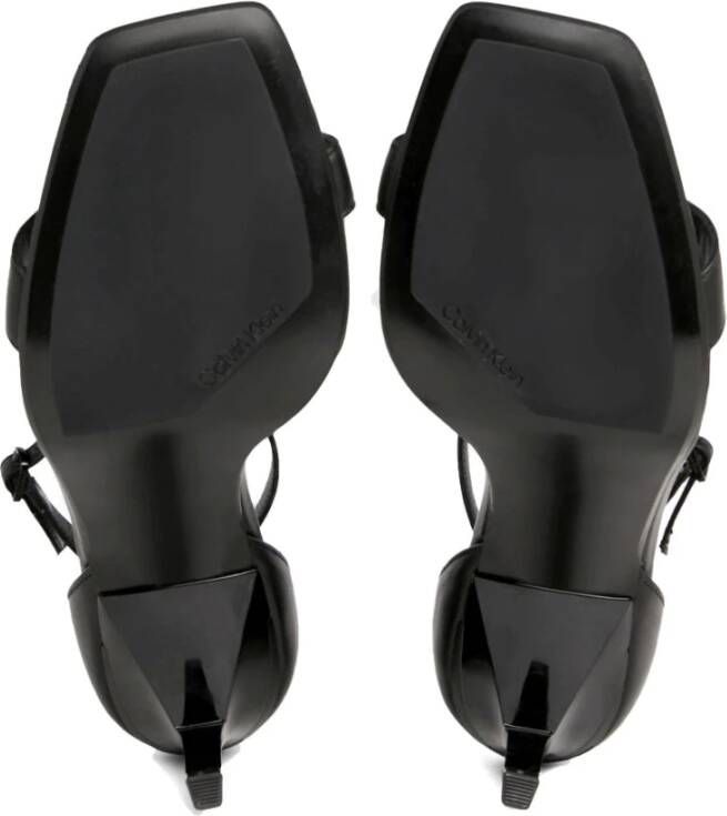 Calvin Klein Zwarte platte sandaal voor vrouwen Black Dames