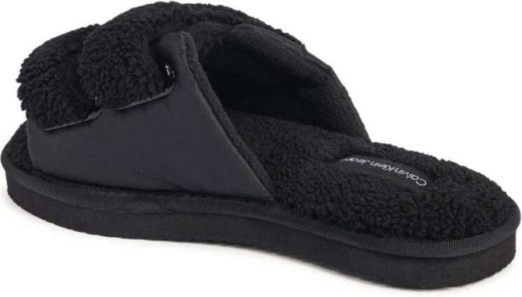 Calvin Klein Zwarte Pluche Slippers