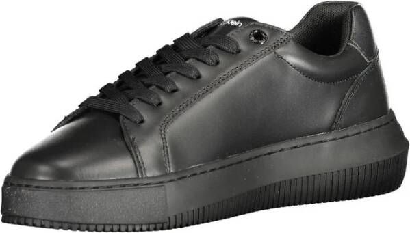 Calvin Klein Zwarte Polyester Sneaker met Contrasterende Details