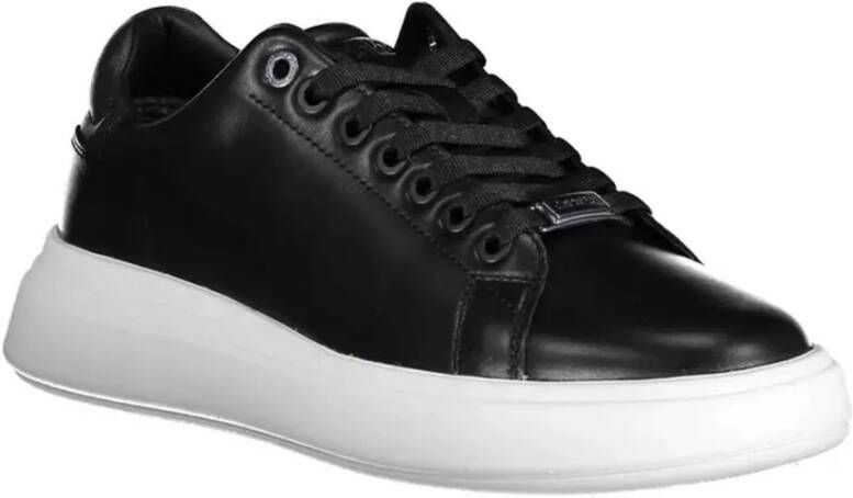 Calvin Klein Zwarte Polyester Sneaker met Contrasterende Details Zwart Dames