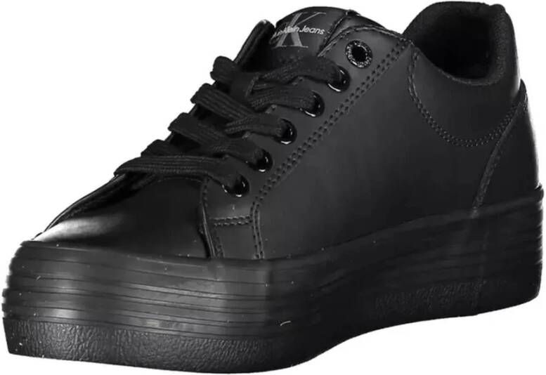 Calvin Klein Zwarte Polyester Sneaker met Contrasterende Details Zwart Dames