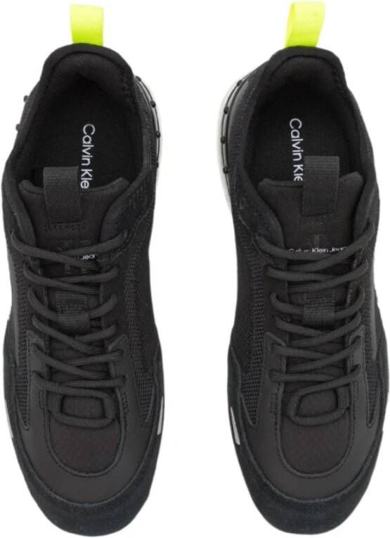 Calvin Klein Zwarte Runner Sneakers met Fluorescerende Details