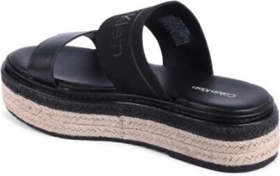 Calvin Klein Zwarte Sleehak Espadrille Sandaal