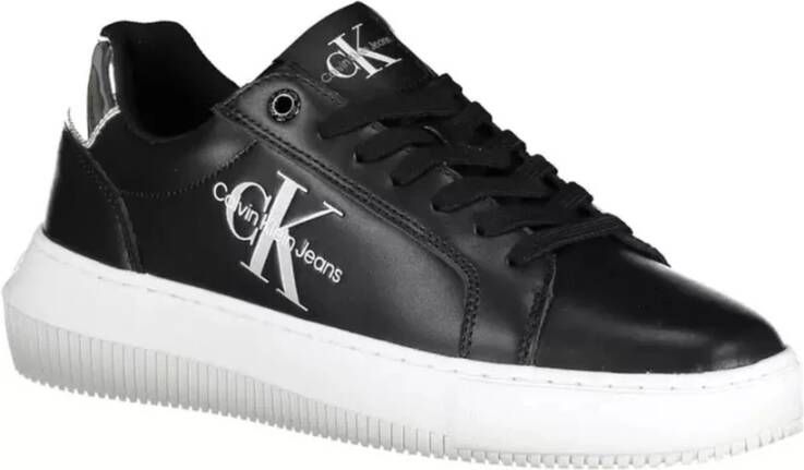 Calvin Klein Zwarte Sneaker van Hoogwaardig Polyester met Contrasterende Details Zwart Dames