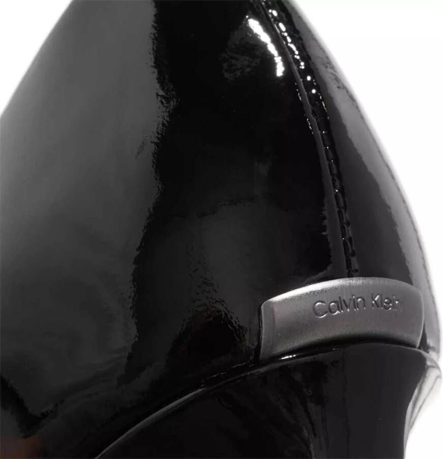 Calvin Klein Zwarte Stiletto Pump met Logo Applicatie Black Dames
