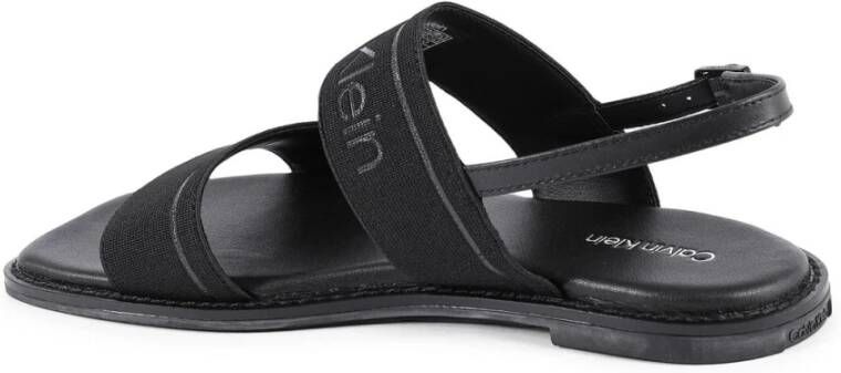 Calvin Klein Zwarte TweeBand Sandalen Ontwerp