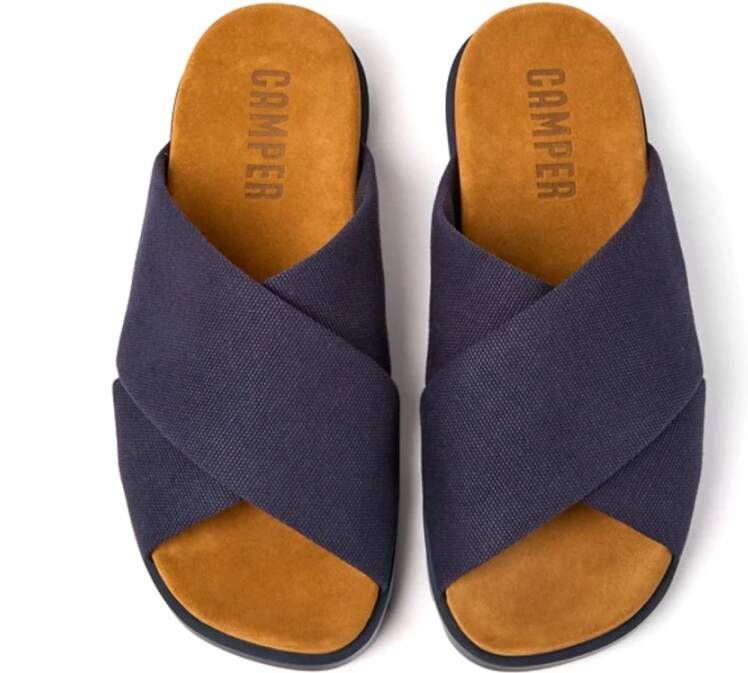 Camper Blauwe Katoenen Heren Sandaal met EVA Zool Blue Heren