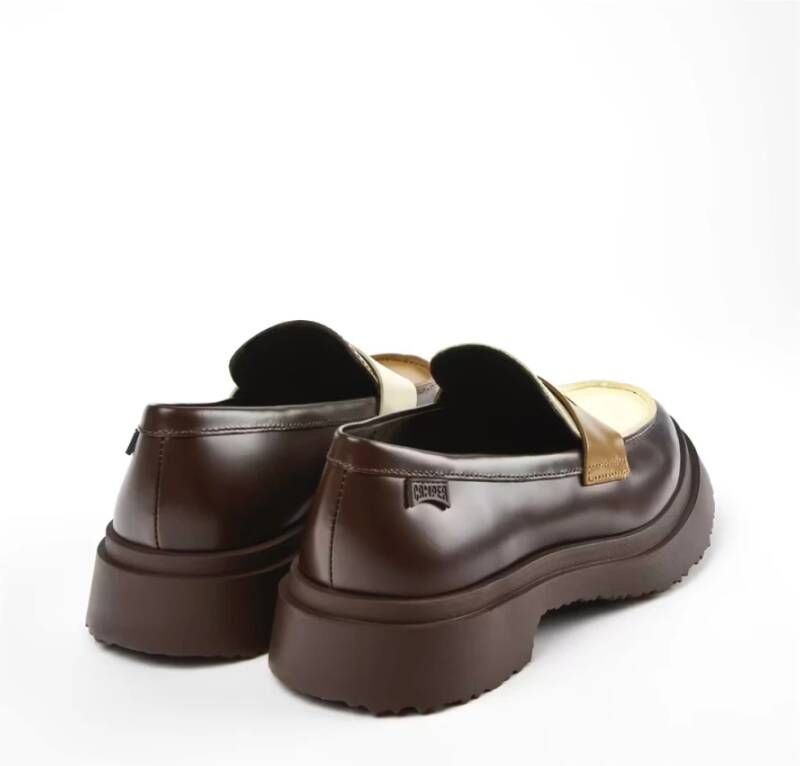 Camper Bruin beige en ivoor lederen loafers Brown Dames