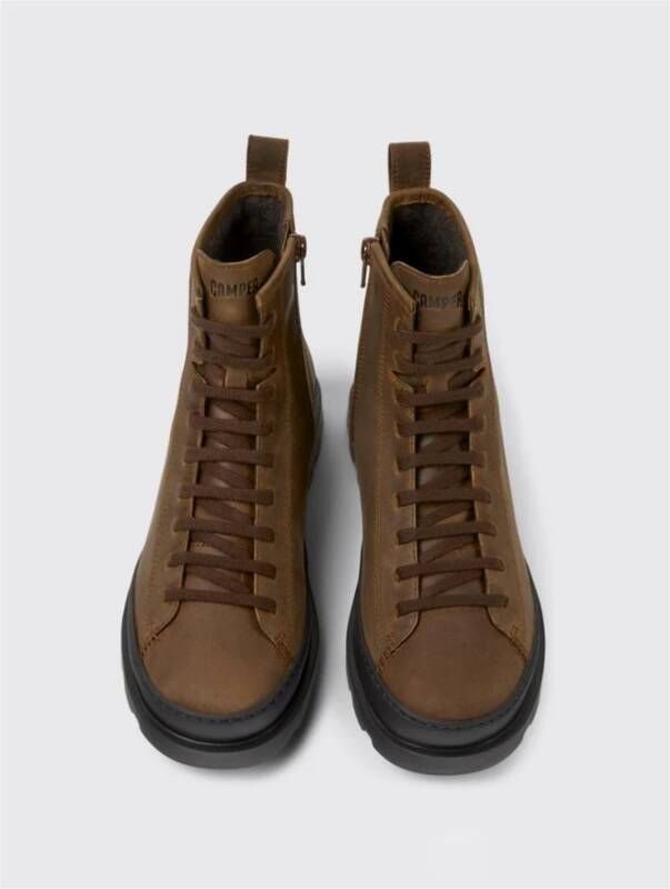 Camper Bruin Leren LaceUp Enkellaarzen