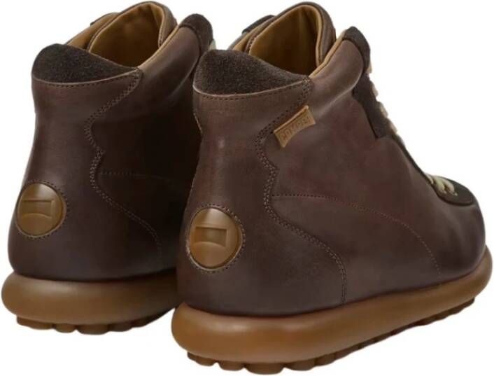 Camper Bruine leren sneakers met nabukdetails