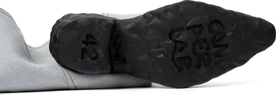 Camper Burgundy Leren Cowboy-Geïnspireerde Laarzen Gray Unisex