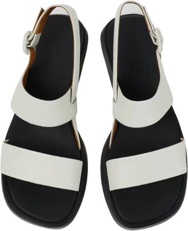 Camper Dana Leren Sandalen White Dames