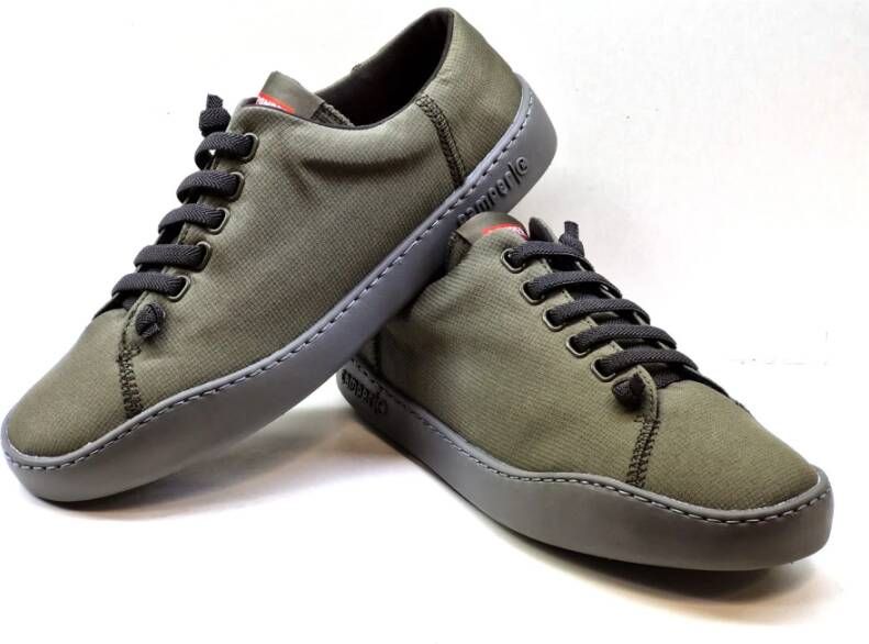 Camper Elastische Veterschoenen in Khaki Slip-On