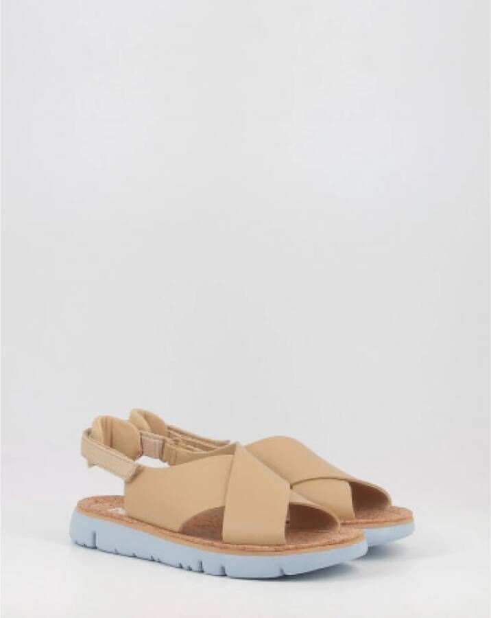 Camper Flat Sandals Beige Dames