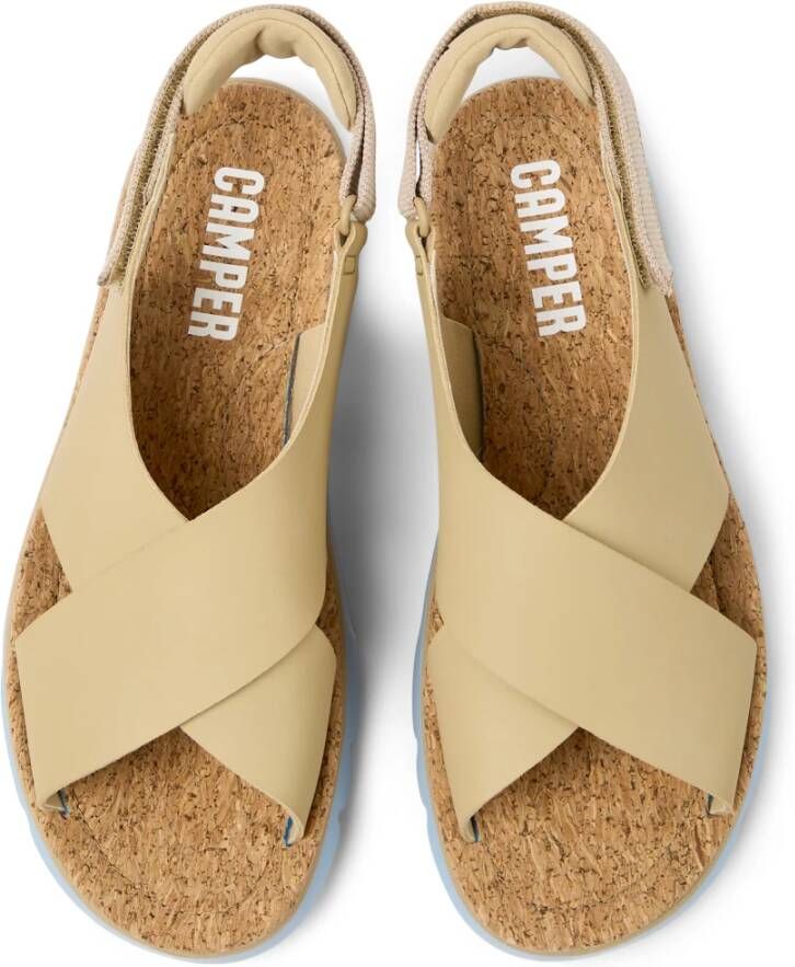 Camper Flat Sandals Beige Dames