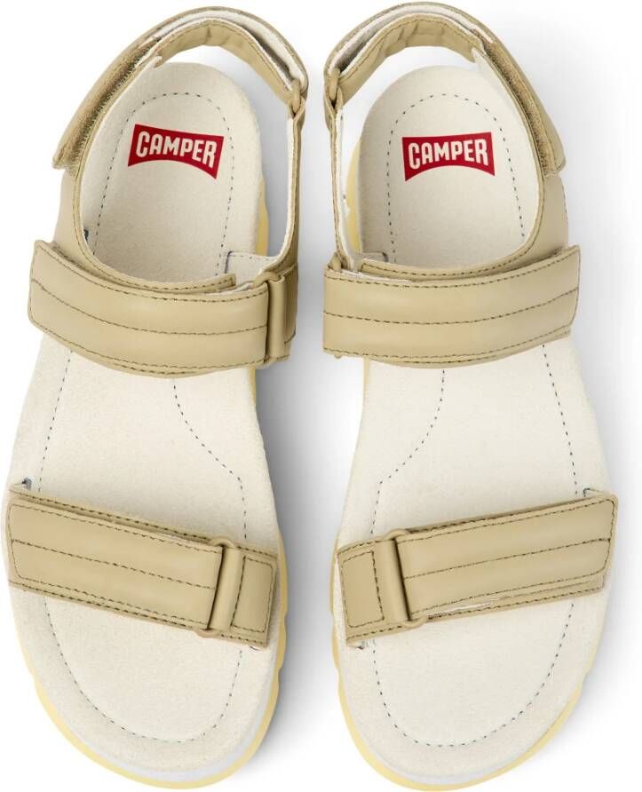 Camper Flat Sandals Beige Dames