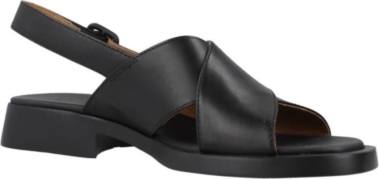 Camper UltraSoft Platte Sandalen Black Dames