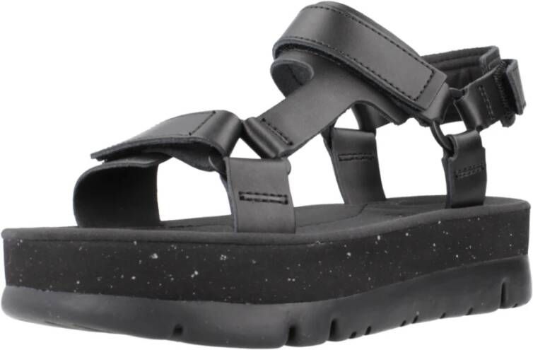 Camper Stijlvolle platte sandalen in zwart en oranje Black Dames