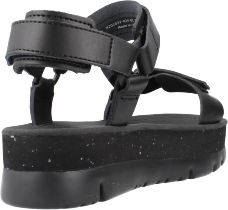 Camper Stijlvolle platte sandalen in zwart en oranje Black Dames