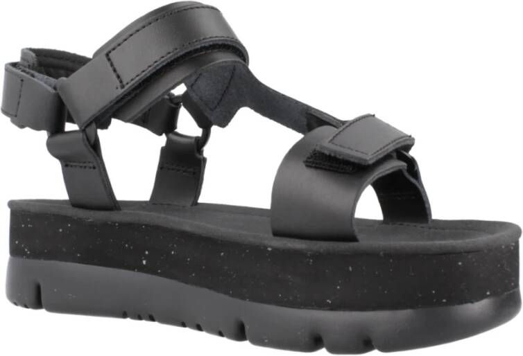 Camper Stijlvolle platte sandalen in zwart en oranje Black Dames