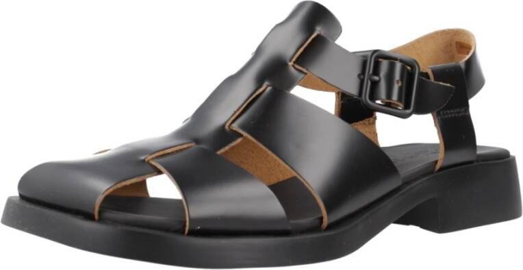 Camper Zwarte Platte Sandalen voor Vrouwen Black Dames